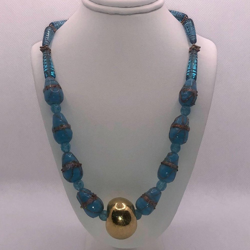 Vintage Costume Estate Jewelry Necklace Glass